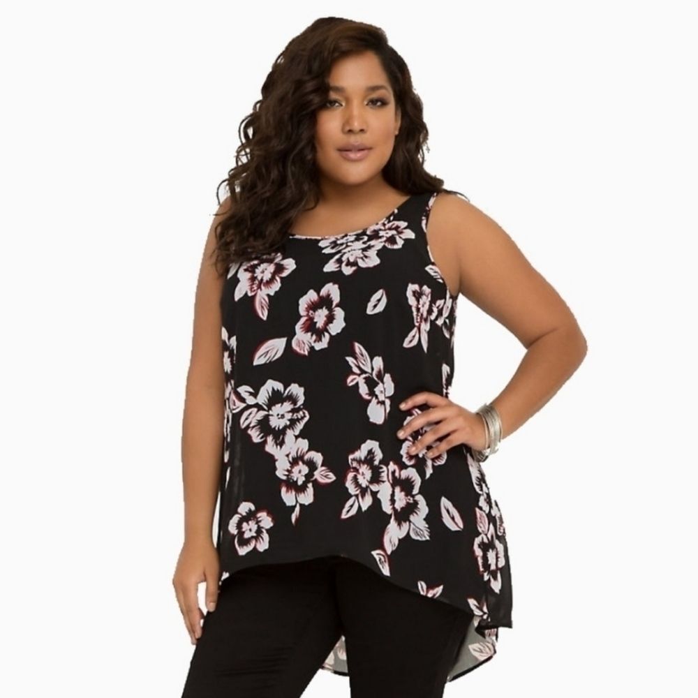 Torrid aloha floral hi lo tunic tank top size 0/0x